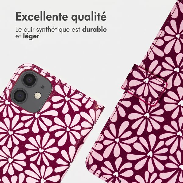 imoshion Étui de télephone portefeuille Design Apple iPhone 12 (Pro) - Bloom Love Blush