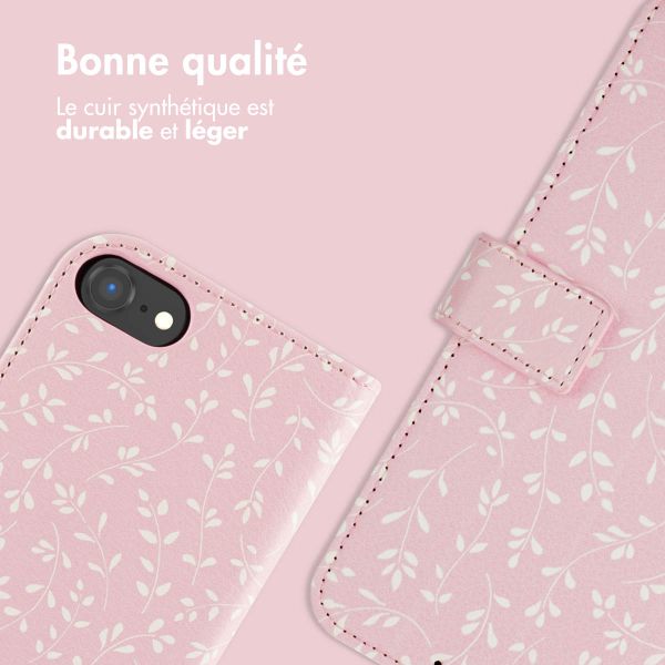 imoshion Étui de téléphone portefeuille Design iPhone SE (2022 / 2020) / 8 / 7 / 6(s) - Pink Bazaar Flowers