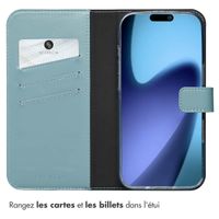 Selencia Étui portefeuille en cuir véritable Apple iPhone Air - Air Blue