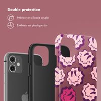 Selencia Coque arrière Vivid Apple iPhone 11 - Wavy Smiley Pink