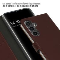 Selencia Étui portefeuille en cuir véritable Samsung Galaxy S23 FE - Marron