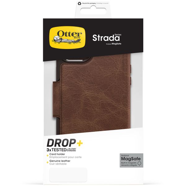 OtterBox Étui de télephone portefeuille Strada MagSafe Apple iPhone 15 Plus - Marron