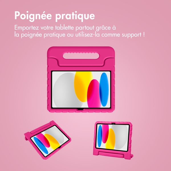 imoshion Coque kidsproof avec poignée Apple iPad 11 (2025) 11 pouces A16 / iPad 10 (2022) 10.9 pouces - Rose