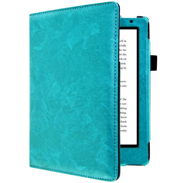 imoshion Etui portefeuille Luxe unie pour liseuse Kobo Aura H2O Edition 2 - Turquoise