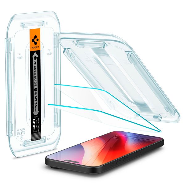Spigen Protection d'écran en verre trempé GLAStR Fit 2 Paquets + Applicator Apple iPhone 16 Pro Max / 17 Pro Max