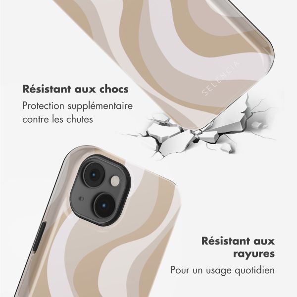 Selencia Coque arrière Vivid Tough avec MagSafe iPhone 14 - Desert Waves Beige