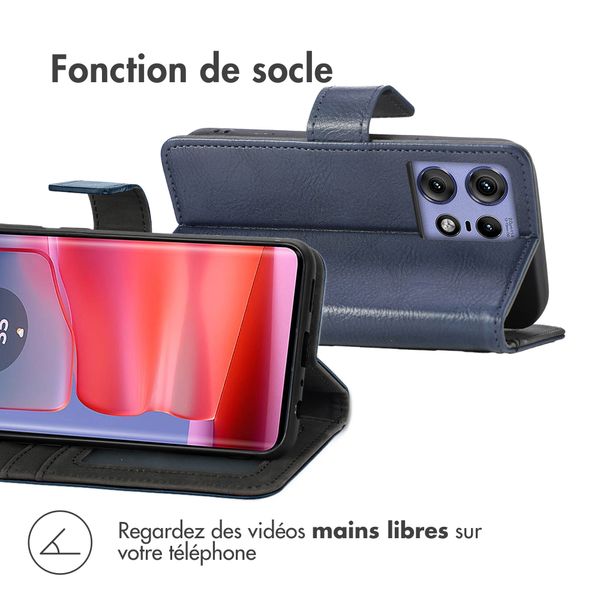 imoshion Étui de téléphone portefeuille Motorola Edge 50 Pro - Bleu foncé