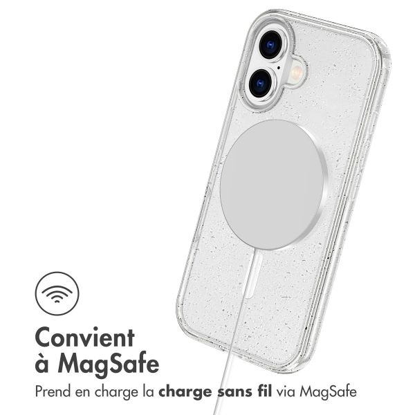 imoshion Coque Sparkle avec MagSafe iPhone 16 - Paillettes Transparent