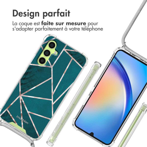 imoshion Coque Design avec cordon Samsung Galaxy A34 (5G) - Petrol Green Graphic