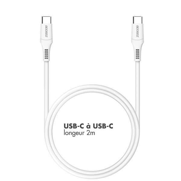 Accezz Câble USB-C vers USB-C - 2 mètres - Blanc