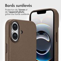 Accezz Étui de télephone portefeuille en cuir 2-en-1 avec MagSafe Apple iPhone 17e / 16e - Marron café