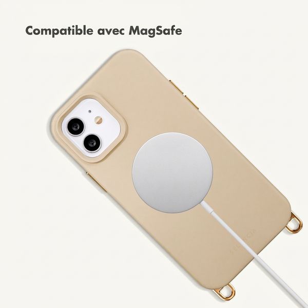 Selencia Coque arrière Rivièra avec MagSafe avec crochets amovibles iPhone 12 / 12 Pro - Milky Latte