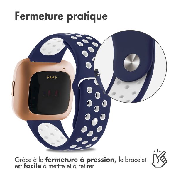 imoshion Bracelet sportif en silicone Fitbit Versa 2 / Versa Lite - Bleu / Blanc