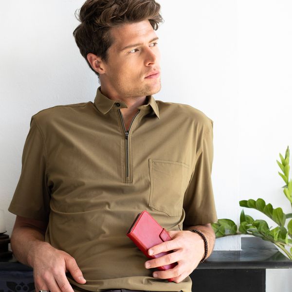 Selencia Étui portefeuille en cuir véritable Apple iPhone 12 Mini - Rouge