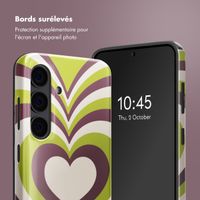 Selencia Coque arrière Vivid Tough Samsung Galaxy S24 - Double Hearts Plum Fern