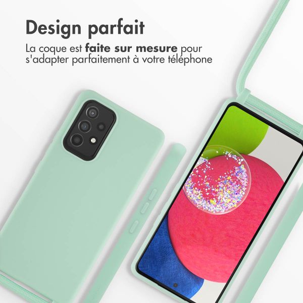 imoshion ﻿Coque en silicone avec cordon Samsung Galaxy A53 - Menthe verte