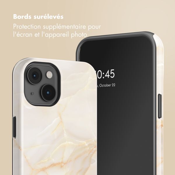 Selencia Coque arrière Vivid Apple iPhone 14 - Golden Beige Marble