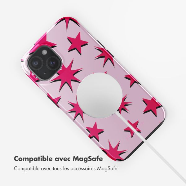 Selencia Coque arrière Vivid avec MagSafe Apple iPhone 15 - Stars Rubine Red Light Pink