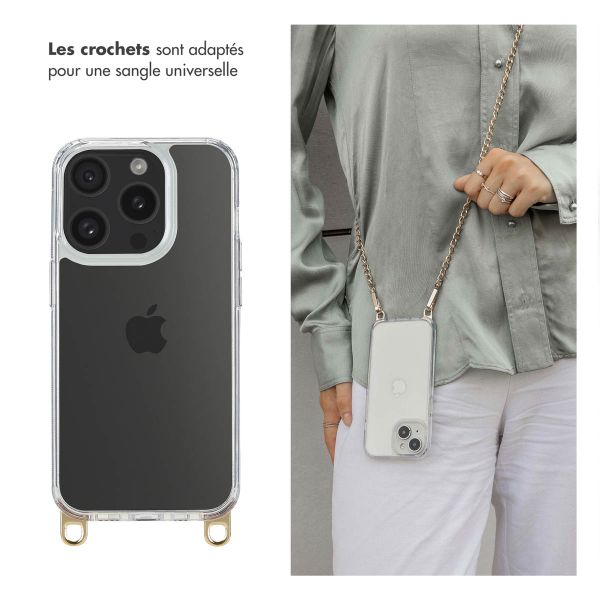 Selencia Coque avec crochets amovibles iPhone 15 Pro - Transparent