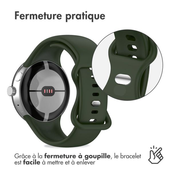 imoshion Bracelet en silicone Google Pixel Watch / Watch 2 / Watch 3 (41 mm) - Taille L - Vert foncé