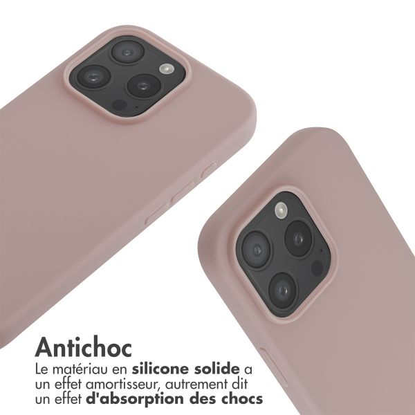 imoshion Coque en silicone avec cordon iPhone 16 Pro - Sand Pink