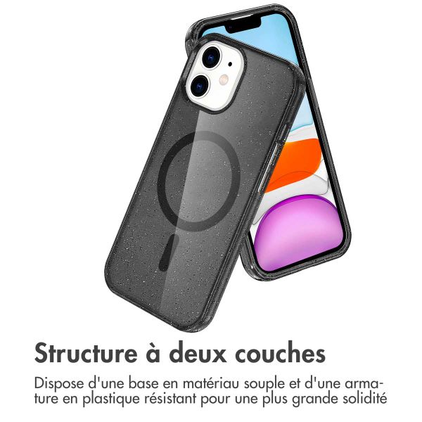imoshion Coque Pailletée avec MagSafe Apple iPhone 12 (Pro) - Glitter Noir