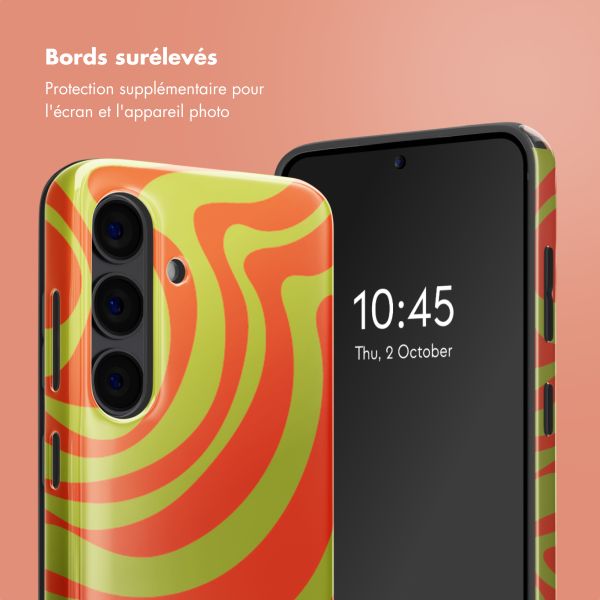 Selencia Coque arrière Vivid Samsung Galaxy S24 - Wavy Swirl Orange Fern