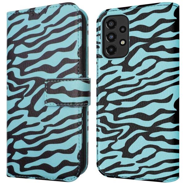 imoshion Étui de téléphone portefeuille Design Samsung Galaxy A33 - Black Blue Stripes