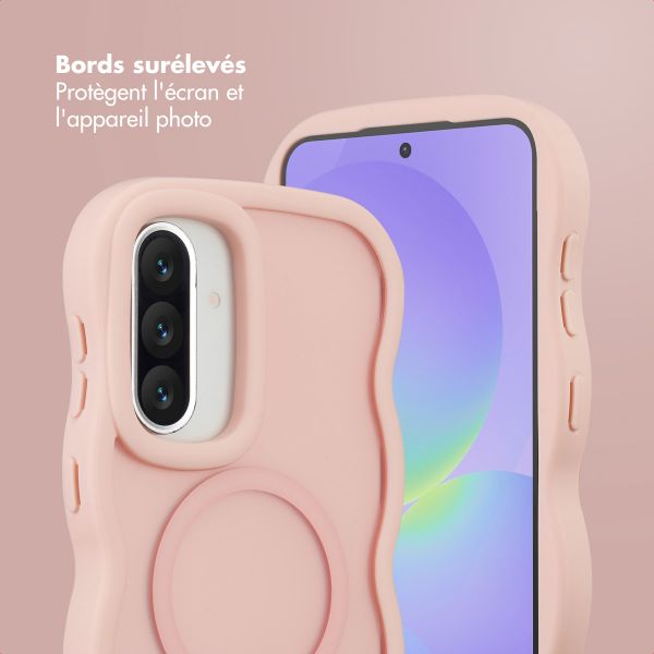 Selencia Coque arrière Wavy avec MagSafe Samsung Galaxy A36 / A56 - Soft Pink
