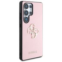 Guess Coque 4G Metal Logo Saffiano Samsung Galaxy S25 Ultra - Rose