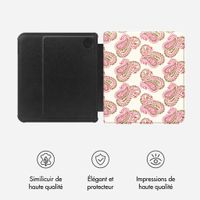 Selencia Étui de liseuse portefeuille Vivid Kobo Libra Colour - Paisley Blush