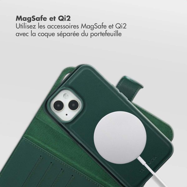 Selencia Étui portefeuille amovible Olyn avec MagSafe Apple iPhone 14 / 13 - Vert