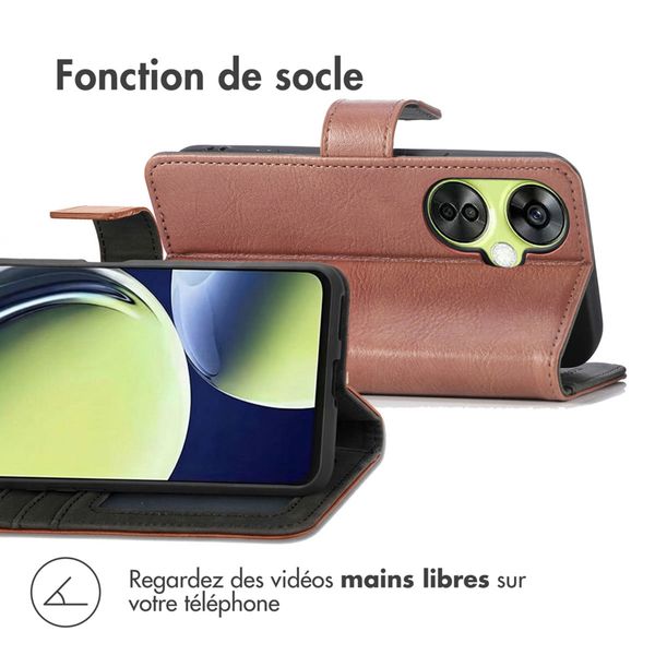 imoshion Étui de télephone portefeuille de luxe OnePlus Nord CE 3 / CE 3 Lite - Marron