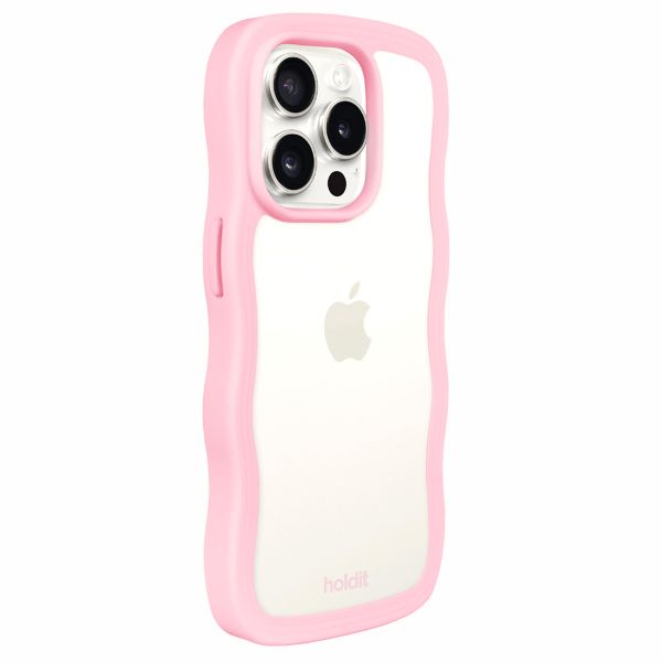Holdit Coque Wavy Apple iPhone 15 Pro - Transparent / Pink