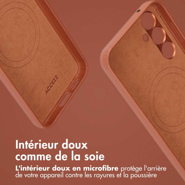Accezz Étui de télephone portefeuille en cuir 2-en-1 avec MagSafe Samsung Galaxy S24 Plus - Sienna Brown