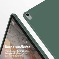 Accezz Coque tablette portefeuille Smart Silicone Apple iPad 11 (2025) 11 pouces A16 / iPad 10 (2022) 10.9 pouces - Vert foncé