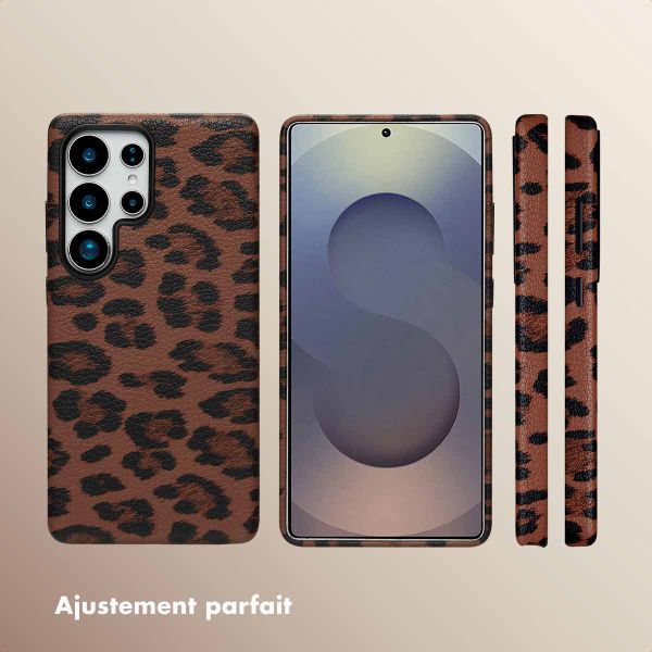 Selencia Coque Sabi imprimé panthère avec MagSafe Samsung Galaxy S25 Ultra - Mocha Brown