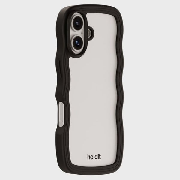 Holdit Coque Wavy Apple iPhone 16 Plus - Black / Transparent