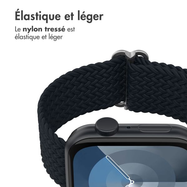 imoshion Bracelet tissé en nylon Apple Watch Series 1 á 11 / SE / Ultra (44/45/46/49 mm) - Gris foncé