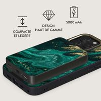 Burga Powerbank magnétique 5 000 mAh - MagSafe et Qi2 - Emerald Pool / Gunmetal
