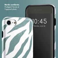 Selencia Coque arrière Vivid Tough iPhone SE (2022 / 2020) / 8 / 7 / 6(s) - Colorful Zebra Pine Blue