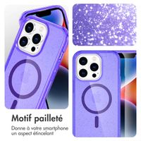 imoshion Coque Pailletée avec MagSafe Apple iPhone 14 Pro Max - Paillettes Violet
