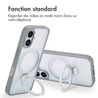 Accezz Coque Ring Stand avec MagSafe iPhone 16 - Grey