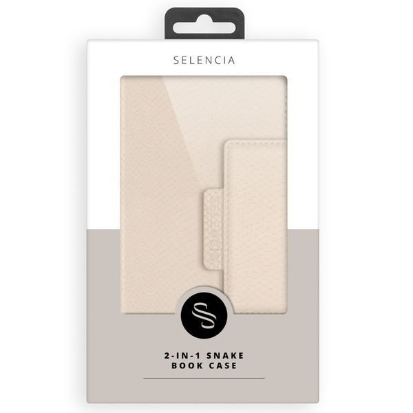 Selencia Etui portefeuille serpent amovible 2-en-1 iPhone 11 - Blanc