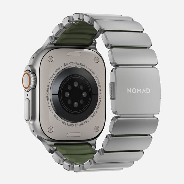 Nomad Bracelet Stratos Apple Watch | 44/45/46/49 mm - Forest Green / Natural Titanium