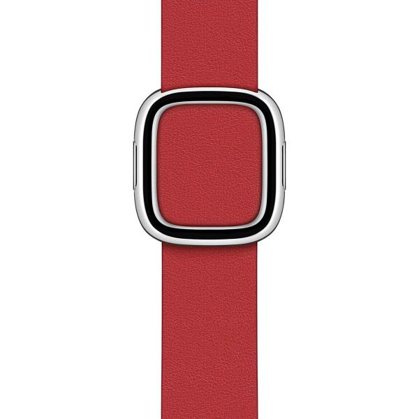 Apple Bracelet Leather Band Modern Buckle Apple Watch Series 1 t/m 9 / SE (38/40/41 mm) | Series 10 / 11 (42 mm) - Taille S - Scarlet Red