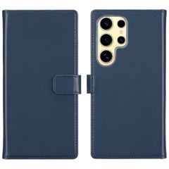 Selencia Étui portefeuille en cuir véritable Samsung Galaxy S25 Ultra - Bleu
