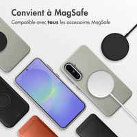 Accezz Coque arrière en cuir avec MagSafe Samsung Galaxy A36 / A56 - Light Grey