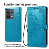 imoshion Etui de téléphone portefeuille Mandala Oppo Reno 8 5G - Turquoise