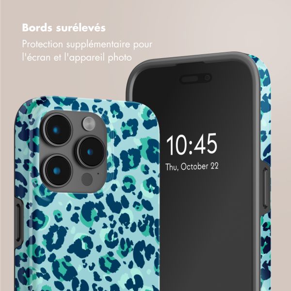 Selencia Coque arrière Vivid Tough avec MagSafe iPhone 15 Pro Max - Wild Spots Light Blue